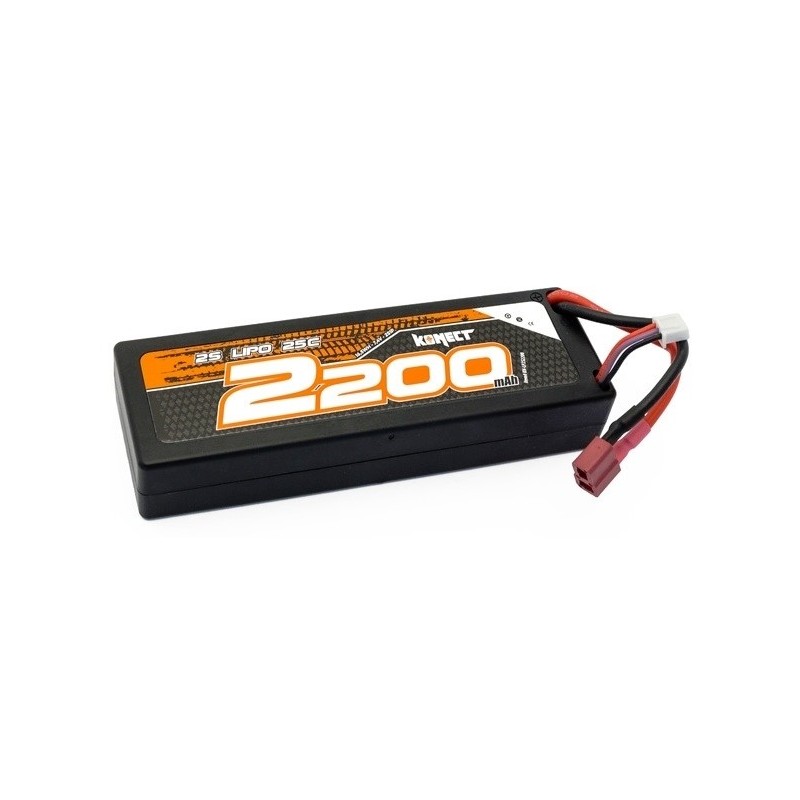 Batteria Konect 2S 7.4V 2200mah 25C LiPo (confezione stick Dean)