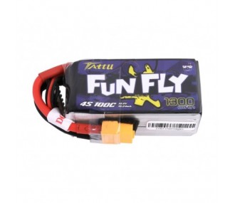 Batterie Tattu lipo Funfly Series 4S 14.8V 1300mAh 100C prise xt60