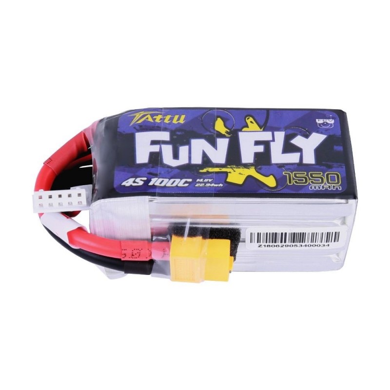 Akku Tattu lipo Funfly Series 4S 14.8V 1550mAh 100C Steckdose xt60