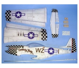 Aircraft Hacker modelo P51-D Mustang contrario mary ARF aprox.0.84m