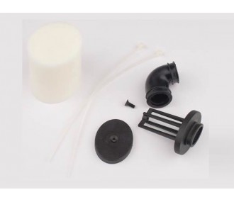 Air filter 1/8th oval double foam+silicone elbow - Hobbytech