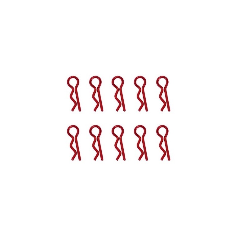 Body clips 1/10th red anodized (bag of 10pcs) - Hobbytech