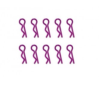 Pinzas para el cuerpo 1/10 anodizado púrpura (bolsa de 10pcs) - Hobbytech