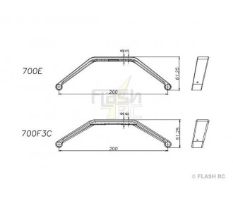 H70060 - Arceau train d'atterrissage blanc - TREX 550E Align