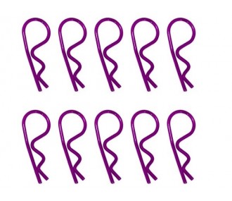 Body clips 1/8th purple anodized (bag of 10pcs) - Hobbytech