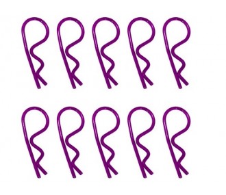 Clips carrosserie 1/8eme violet anodisés (sachet de 10pcs) - Hobbytech