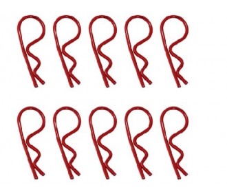 Body clips 1/8th red anodized (bag of 10pcs) - Hobbytech