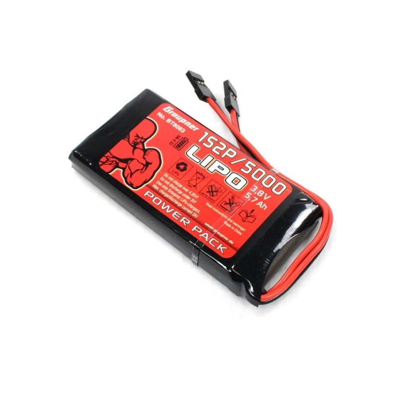 Batterie Tx Graupner lipo 1S2P 3.8V 5000mAh