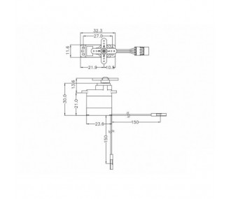 Servo mini Hitec HS-5070MH (22g, 4kg.cm, 0.12s/60°)