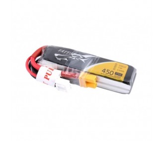 Batteria Tattu (formato lungo) lipo 2S 7,4V 450mAh 75C presa XT30