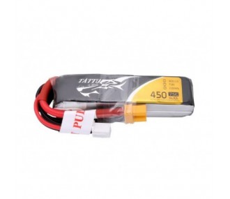 Akku Tattu (Langformat) lipo 2S 7.4V 450mAh 75C Stecker XT30