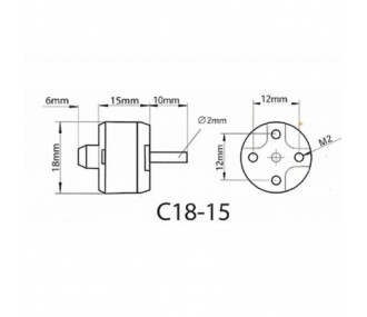 Motor Roxxy sin escobillas C18-15 (13g, 2900kV, 40W)