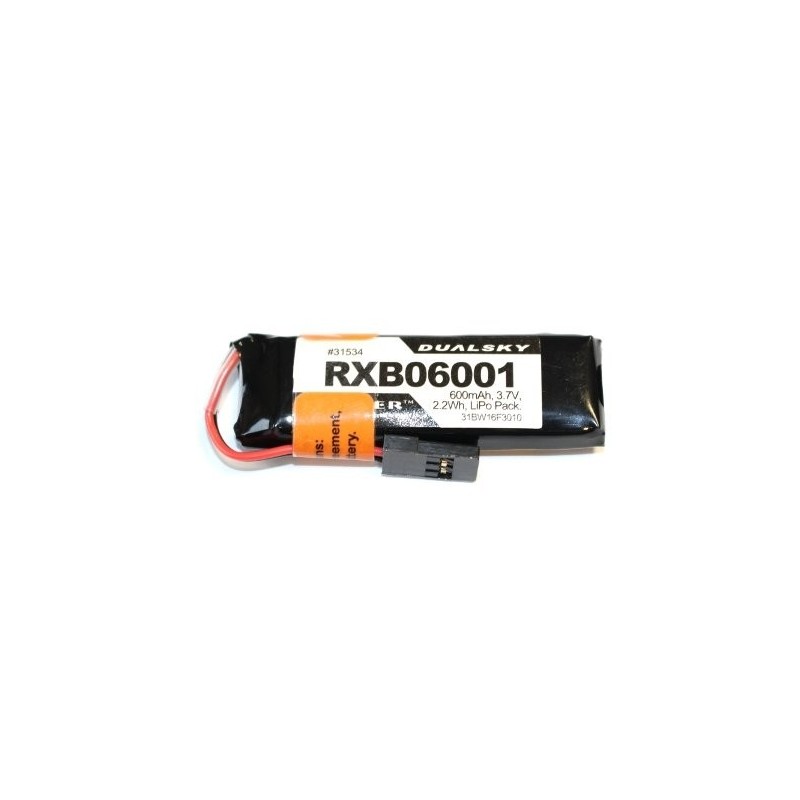 Lipo 1S 3.7V 600mAh 20C RX Dualsky Battery