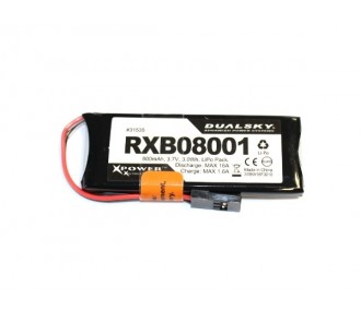 Lipo 1S 3.7V 800mAh 20C RX Dualsky Battery