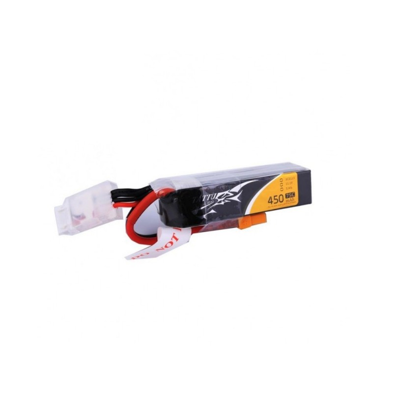 Batterie Tattu format long lipo 3S 11.1V 450mAh 75C prise xt30