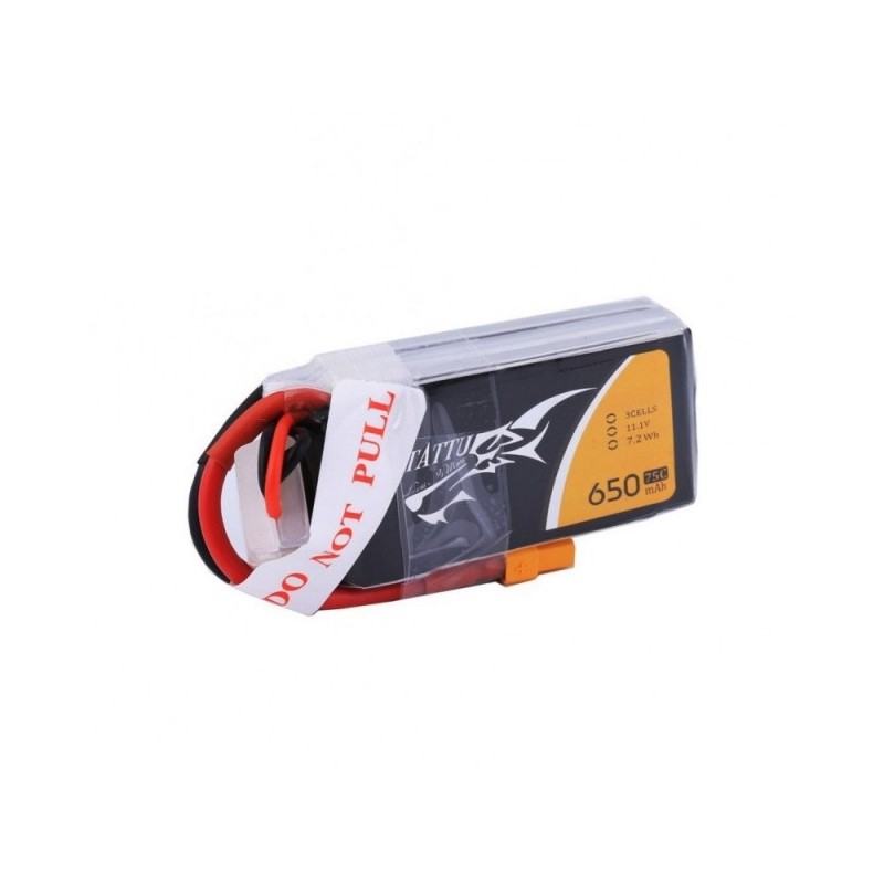 Batterie Tattu lipo 3S 11.1V 650mAh 75C prise xt30