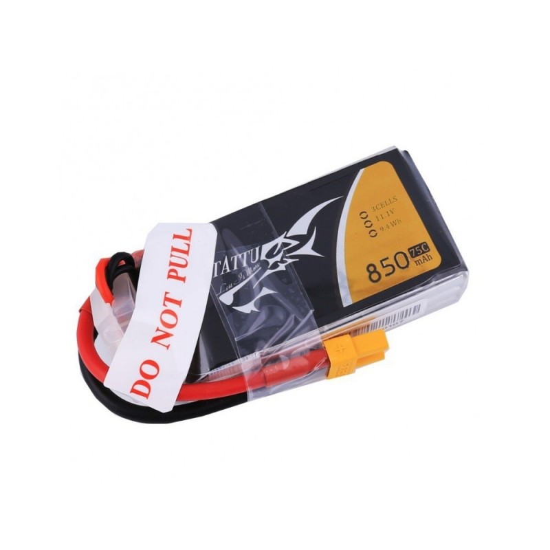 Akku Tattu lipo 3S 11.1V 850mAh 75C Steckdose xt30