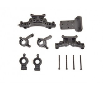 T4933/06 - Front and rear wheel spindles + Shock mounts - Pirate Tracker/Booster