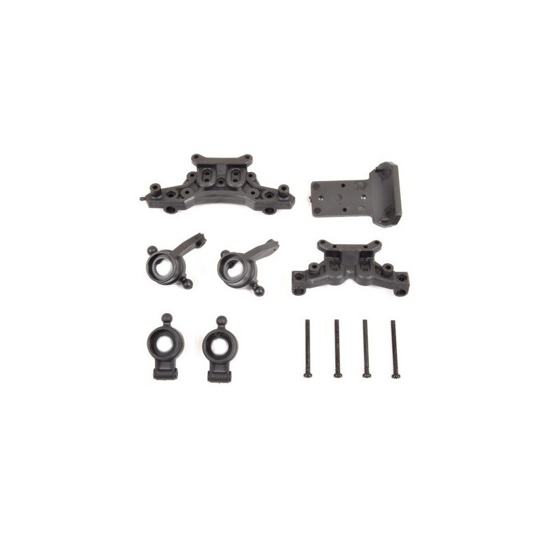 T4933/06 - Front and rear wheel spindles + Shock mounts - Pirate Tracker/Booster