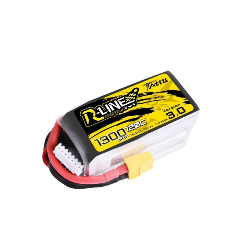 Batterie Tattu R-line V3.0 lipo 6S 22.2V 1300mAh 120C prise xt60
