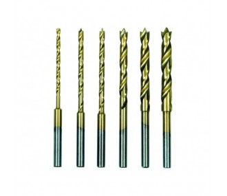 Proxxon HSS Drill Bits with centering point, set of 6 pieces