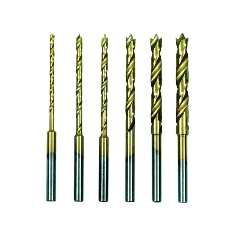 Proxxon HSS Drill Bits with centering point, set of 6 pieces