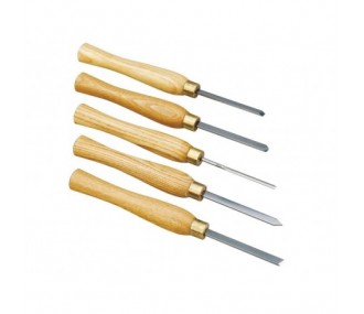 Proxxon Juego de 5 herramientas de torneado HSS, en estuche de madera