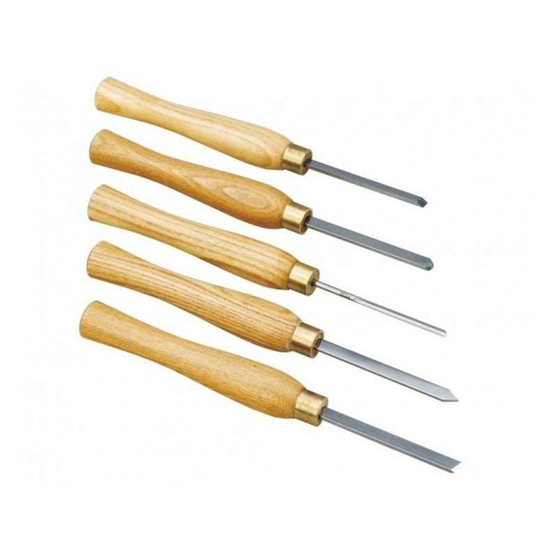 Proxxon Juego de 5 herramientas de torneado HSS, en estuche de madera