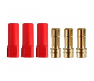 XT150 male plug, red housing (3 pcs)