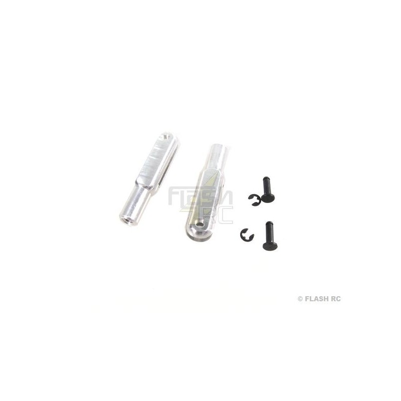 2152 - Aluminium clevis M2.5 L:23mm axis:1.6mm (2 pcs) Mp Jet