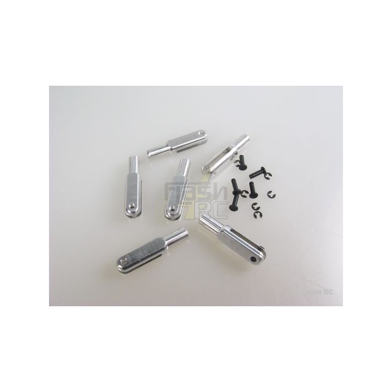 2157 - Aluminium clevis Dia.3mm L:23mm axis:1.6mm (6 pcs) Mp Jet