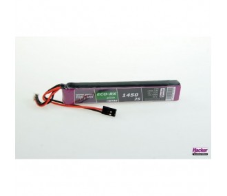 Batería Hacker TopFuel Eco-RX SLIM RX MTAG, lipo 2S 7.4V 1450mAh 20C servo jack JR/UNI