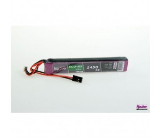 Batterie Hacker TopFuel Eco-RX SLIM RX MTAG, lipo 2S 7.4V 1450mAh 20C prise servo JR/UNI