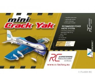 Avion RC Factory Crack Yak 'Mini Series' bleu env.0.60m