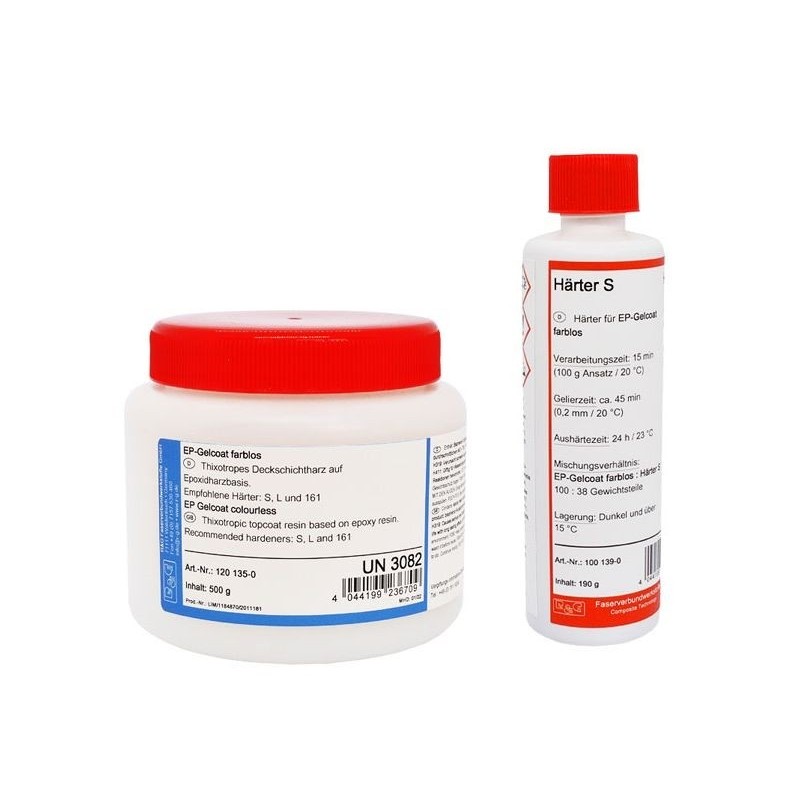 Gelcaot epoxy EP farblos + Härter S 15mn (690gr) - R&G