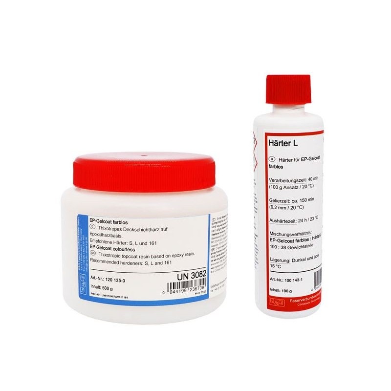 Gelcaot epoxy EP farblos + Härter L 40mn (690gr) - R&G