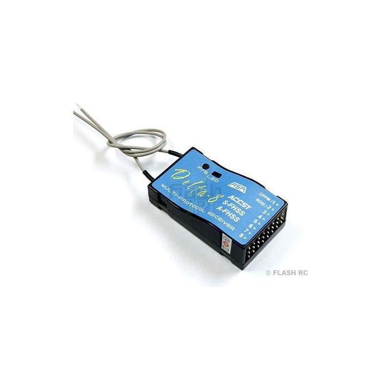 Receptor de 8 canales de 2,4 GHz DELTA8 compatible con A-FHSS/S-FHSS/ACCST