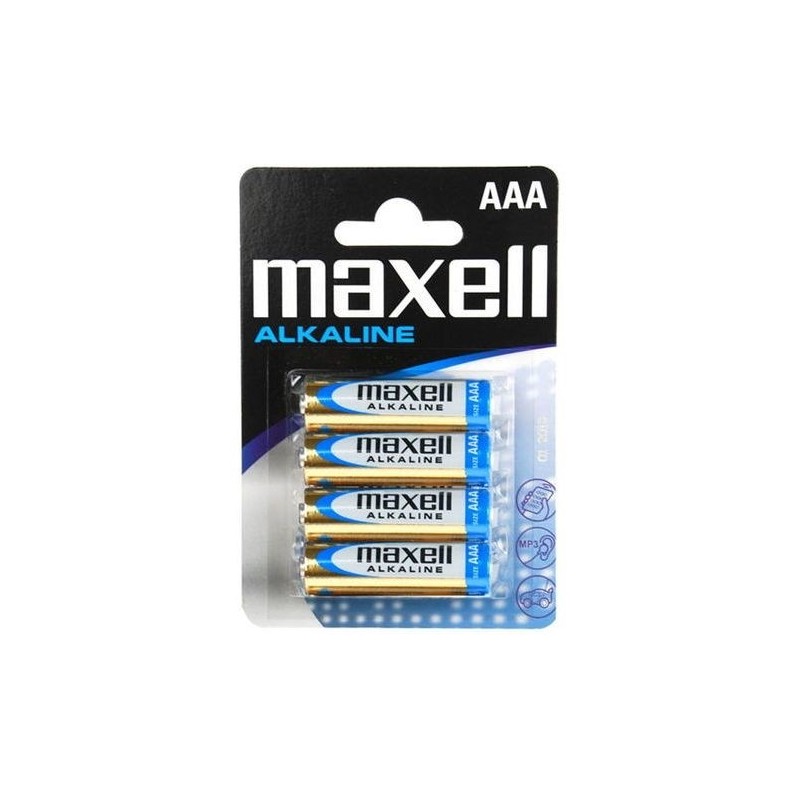 Batterie alcaline LR03 (AAA) MAXELL - Blister di 4 pezzi