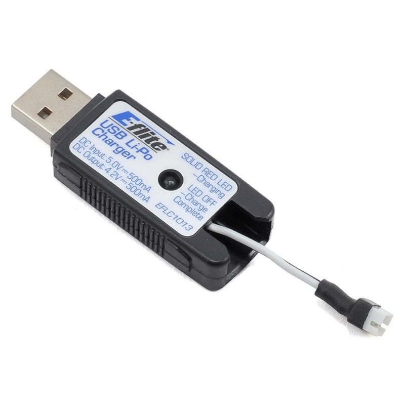 Cargador USB LI-Po 1S 500mA, toma UMX (EFLC1013)