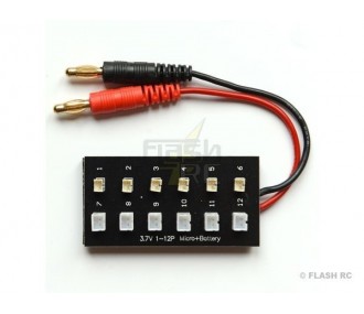 Charging board for up to 12 1S batteries MCX and MCPX type plug