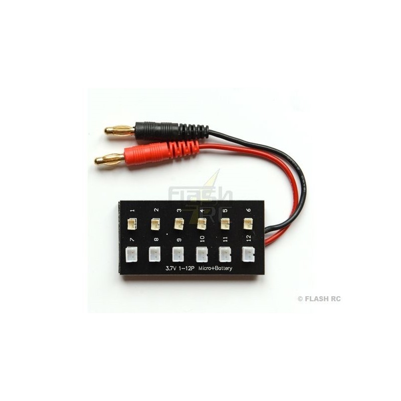 Charging board for up to 12 1S batteries MCX and MCPX type plug