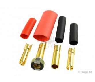 Gold 4mm ASC (anti-spark) M/F (2 pairs) JETI