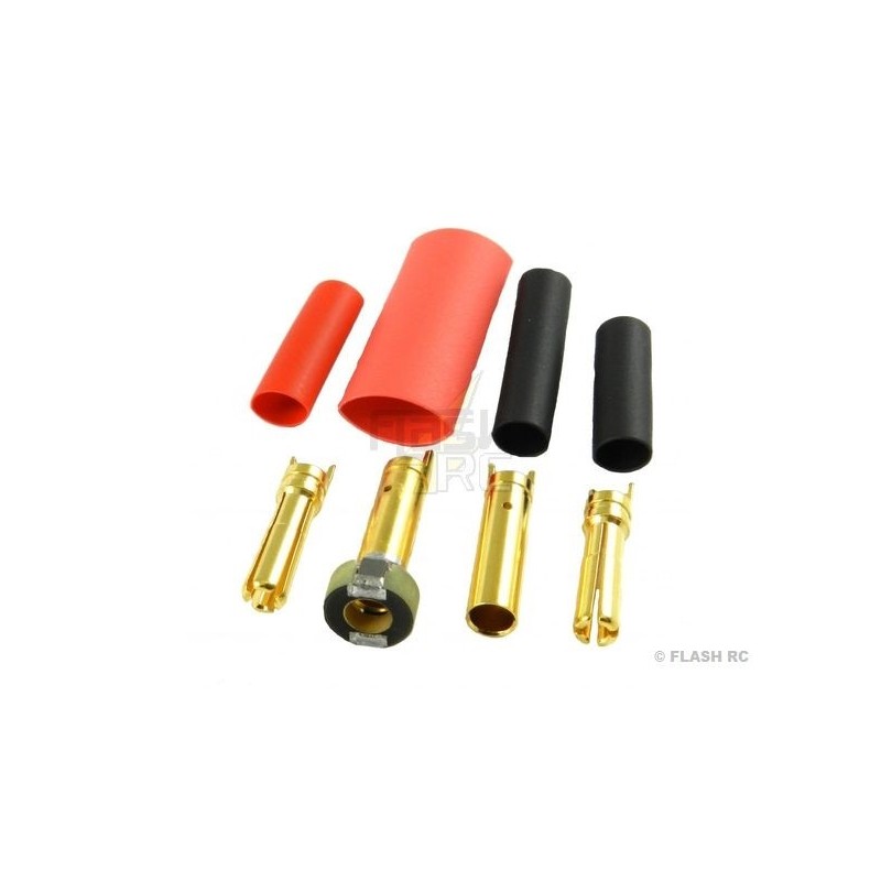 Gold 4mm ASC (anti-spark) M/F (2 pairs) JETI