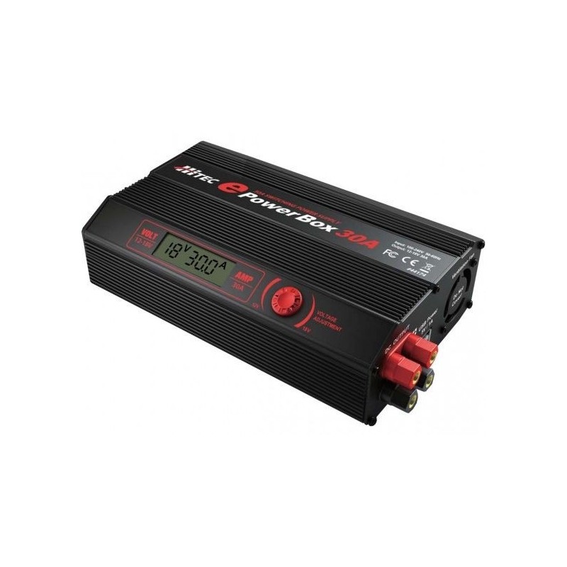 Alimentatore stabilizzato - Alimentatore stabilizzato E-Powerbox 30A 12V-18V  + USB 5V Hitec (540W) - FLASH RC