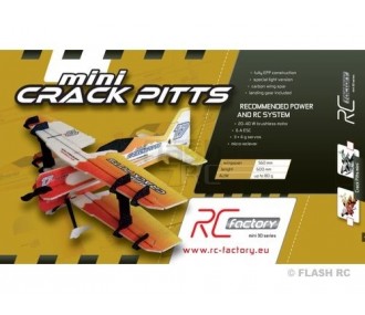 Avion RC Factory Crack Pitts 'Mini Series' orange/jaune env.0.60m