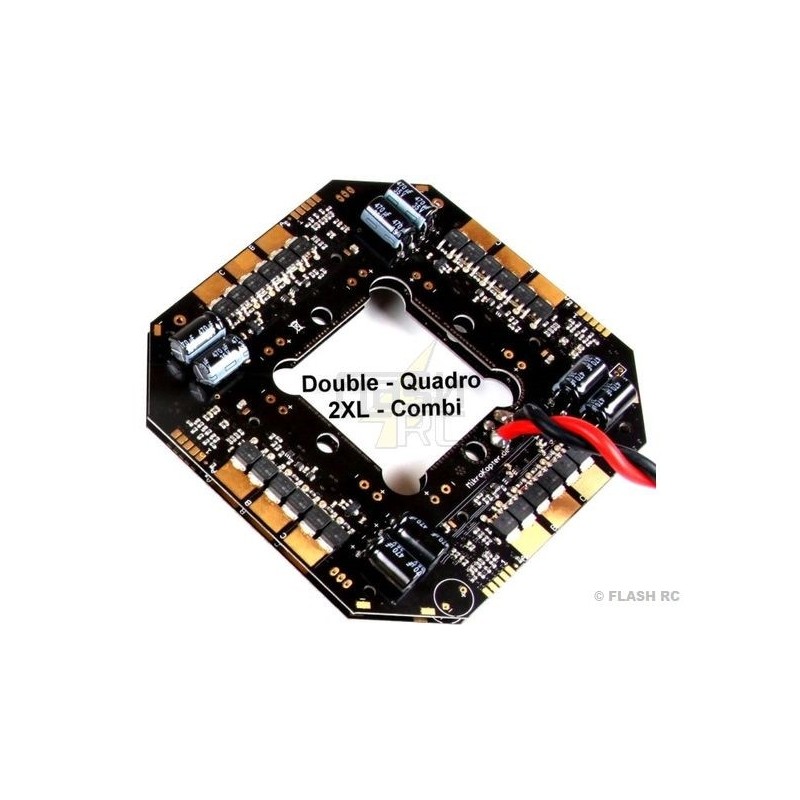 Carte Double Quadro 2XL Combi (8x BL-Ctrl V3.0  soudés sur 2 cartes) MIKROKOPTER