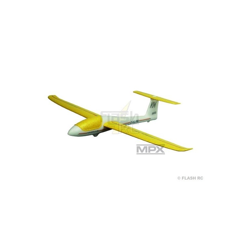 Handgeworfenes Segelflugzeug Mini Solius gelb/Weiß Multiplex
