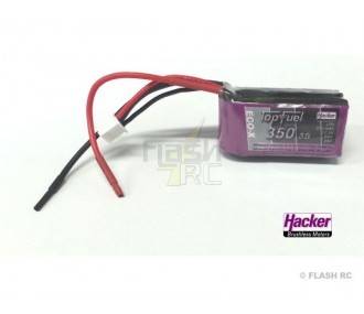 Lipo Akku Hacker TopFuel Eco-X, lipo 3S 11.1V 350mAh 25C blanke Drähte