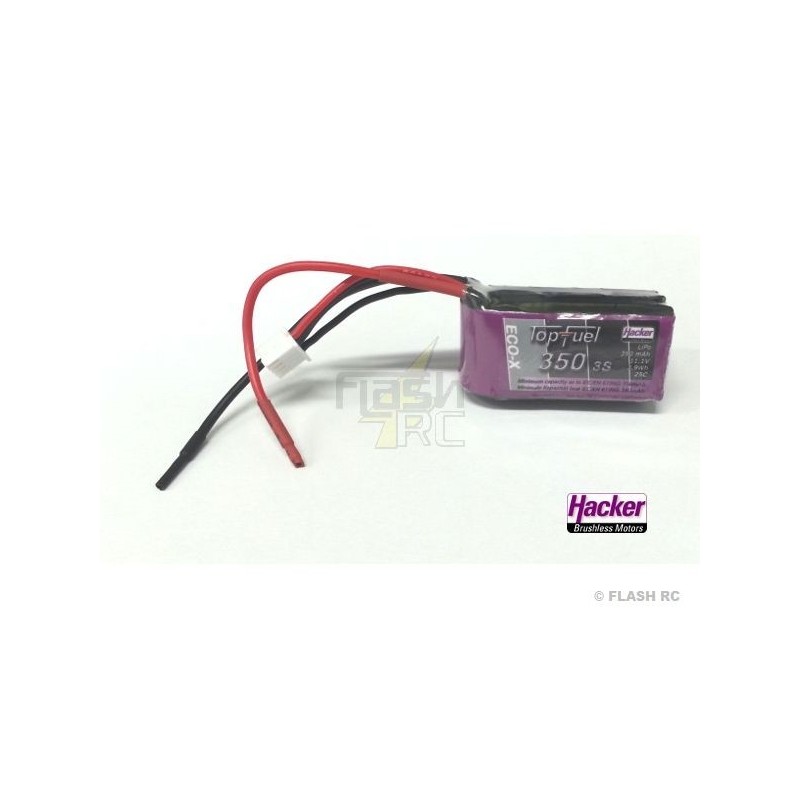 Batteria Lipo Hacker TopFuel Eco-X, 3S 11.1V 350mAh 25C a filo nudo