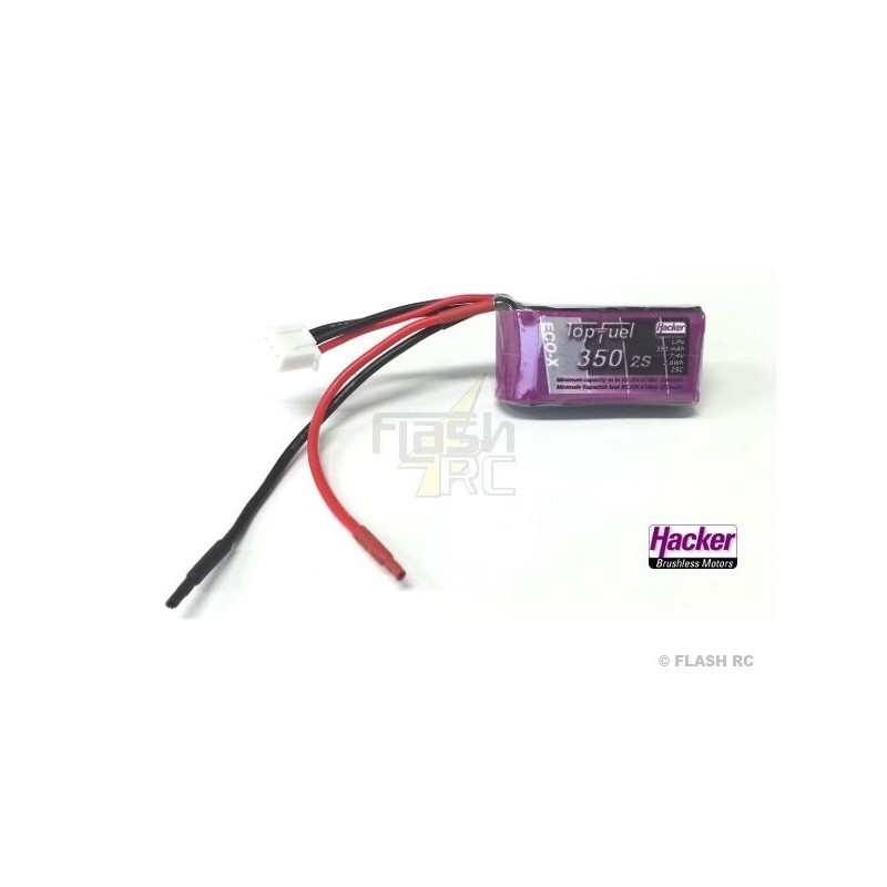 Batteria Lipo Hacker TopFuel Eco-X 2S 7,4V 350mAh 25C a filo nudo